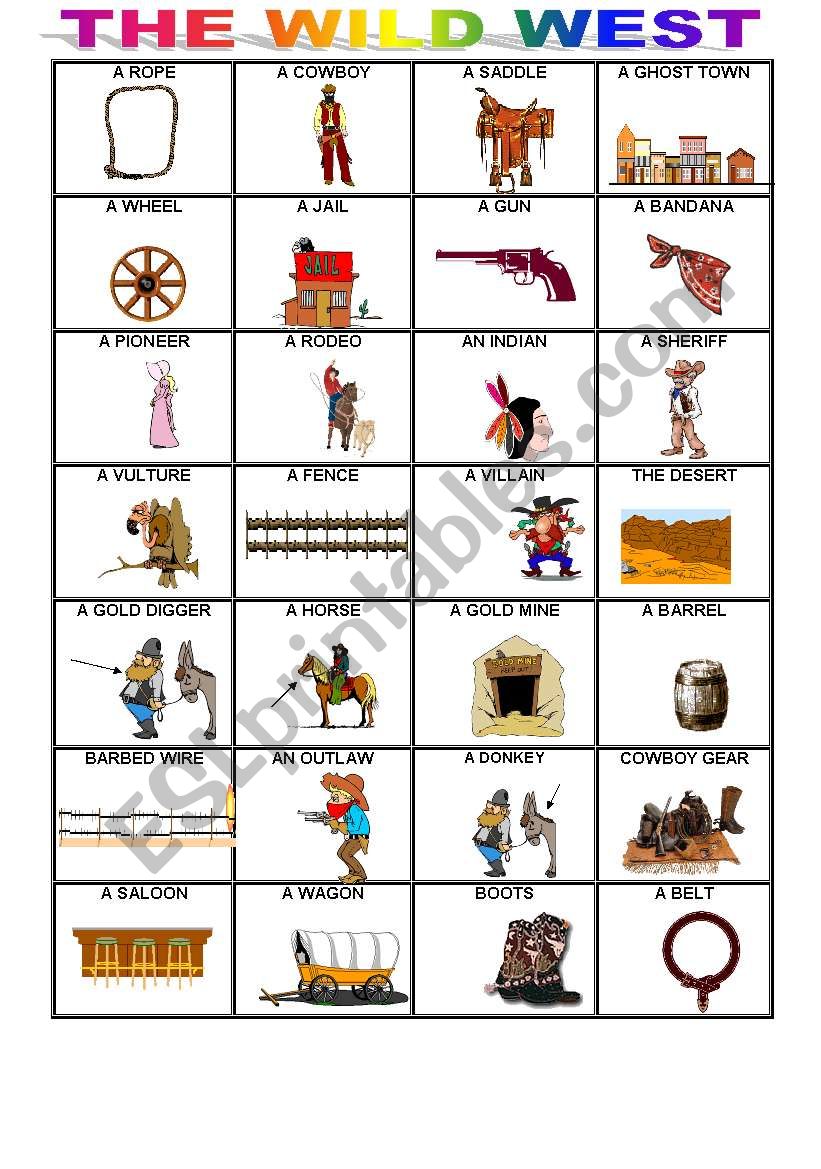 THE WILD WEST worksheet