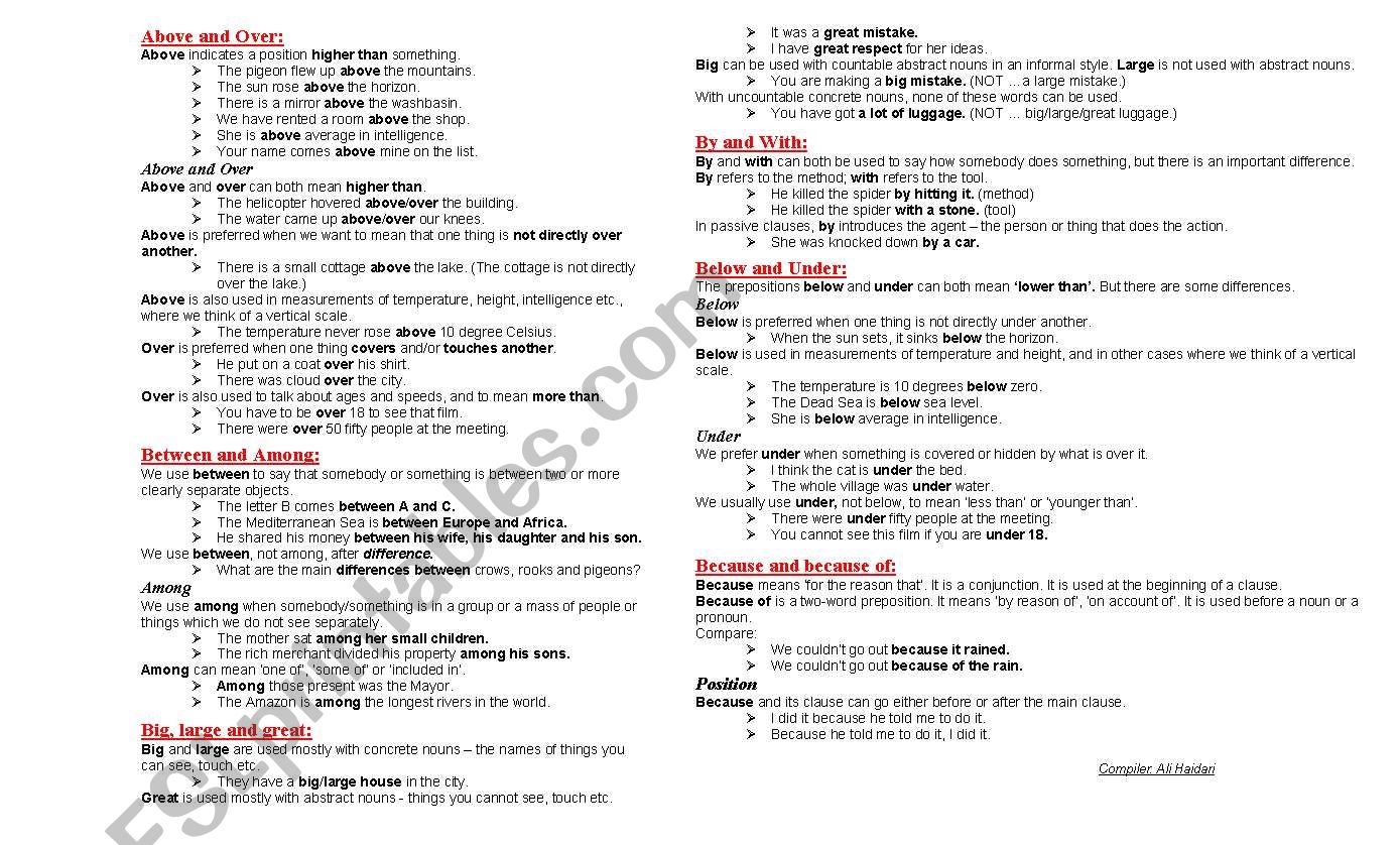 Some Grammatical Structures worksheet