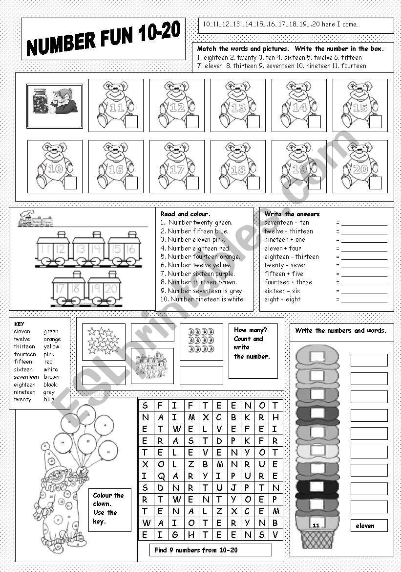 Learning Numbers 10 20 Worksheets Polysomnography