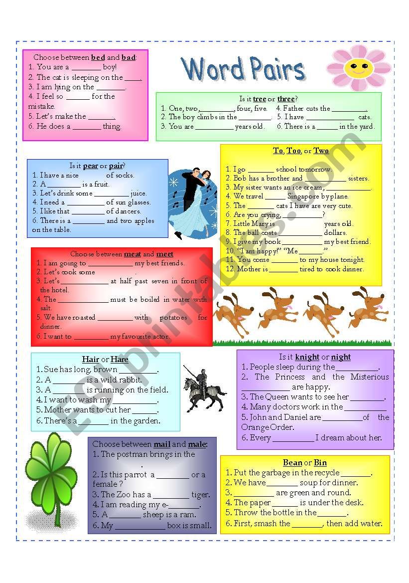 Word Pairs worksheet