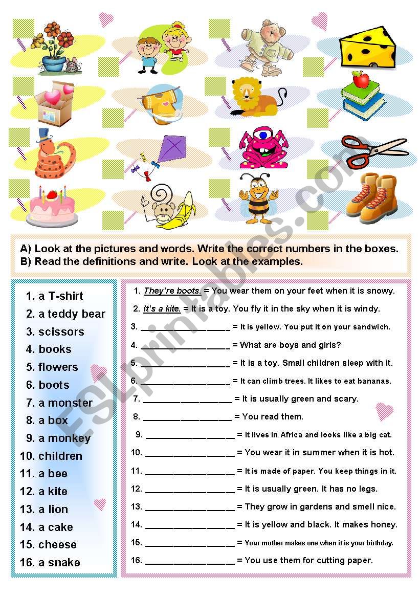 VOCABULARY REVISION worksheet