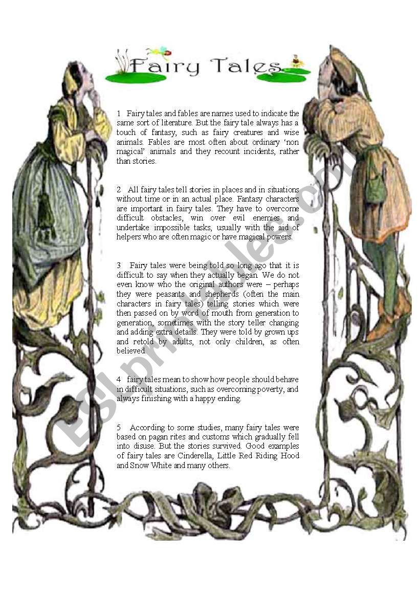 Reading : Fairy Tales worksheet