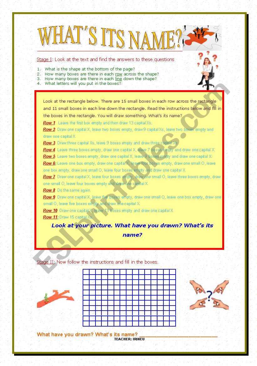 WHATS ITS NAME? worksheet