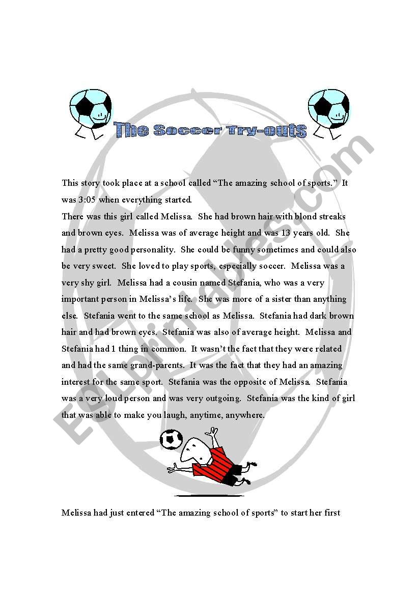 The Soccer Try-outs worksheet