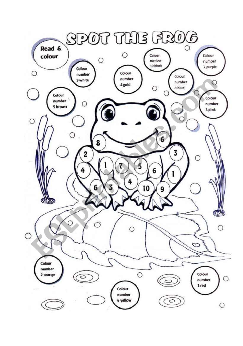 SPOT THE FROG worksheet