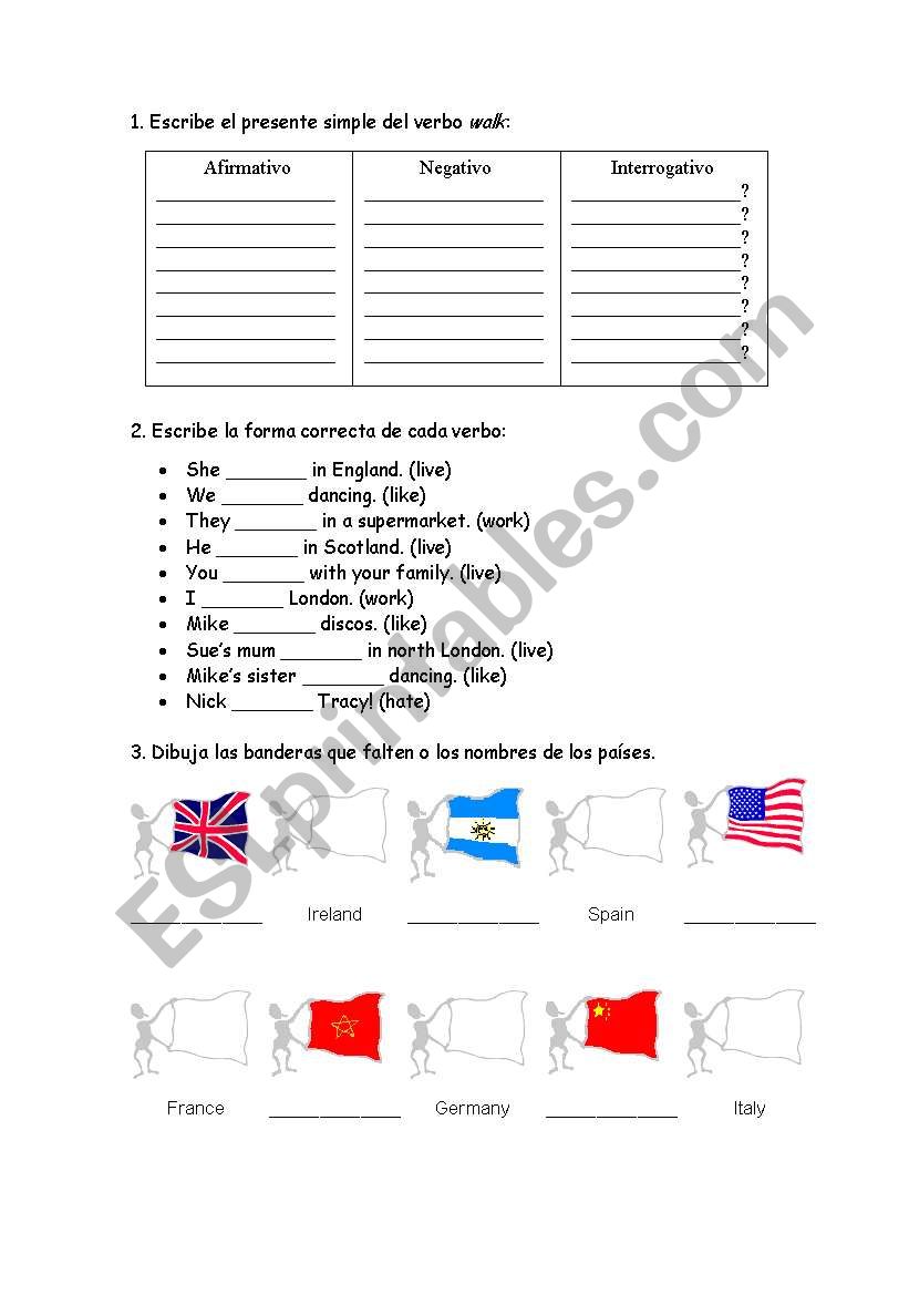 present simple worksheet