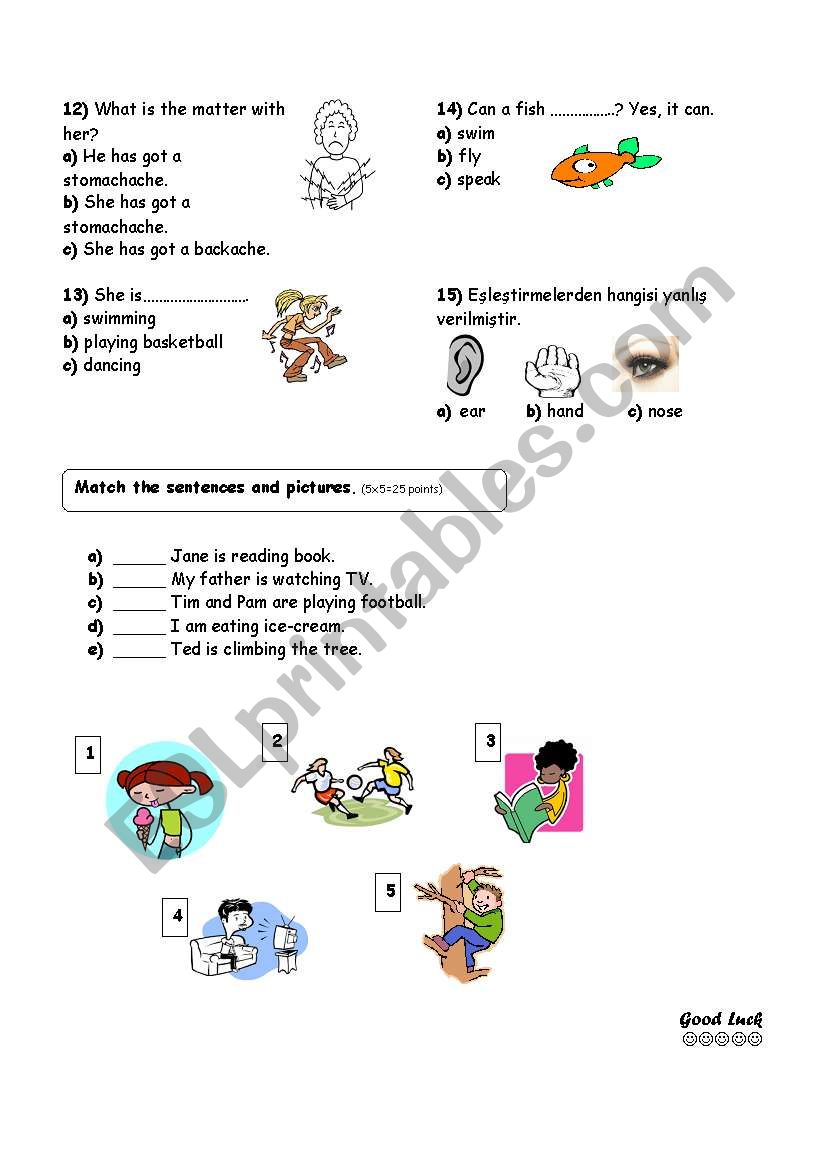 5th grades 3rd exam , page 2 worksheet