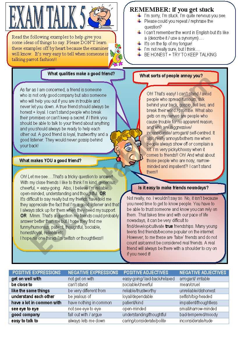 Speaking Preparation 5. Friendship.