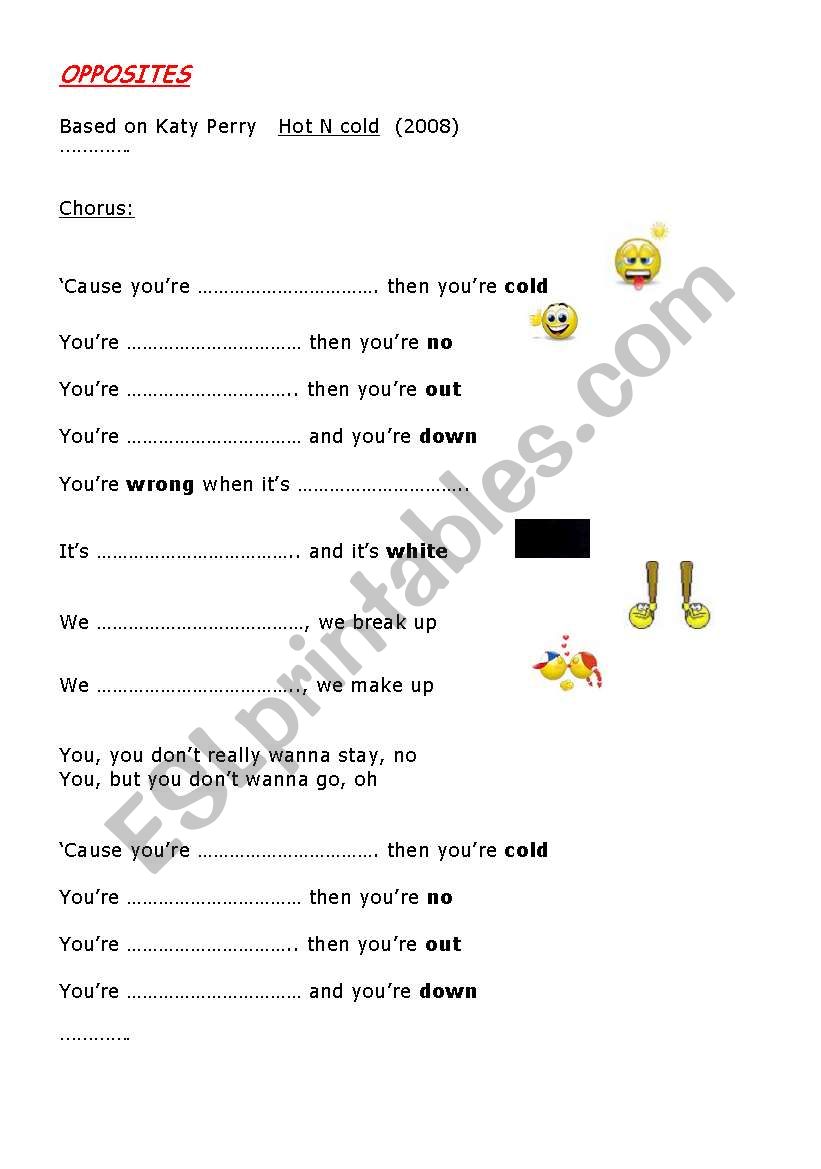 Opposites - based on Katy Perrys song: HotNcold