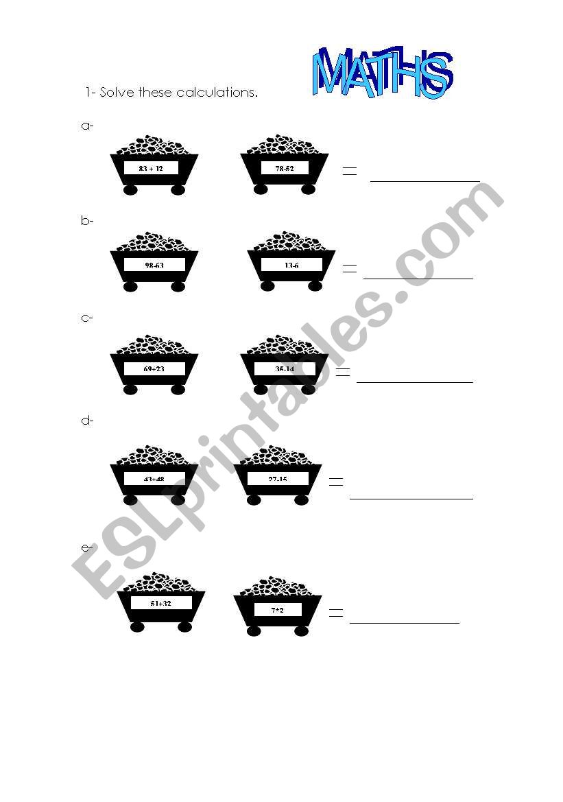 Maths-Practice 1-100 worksheet