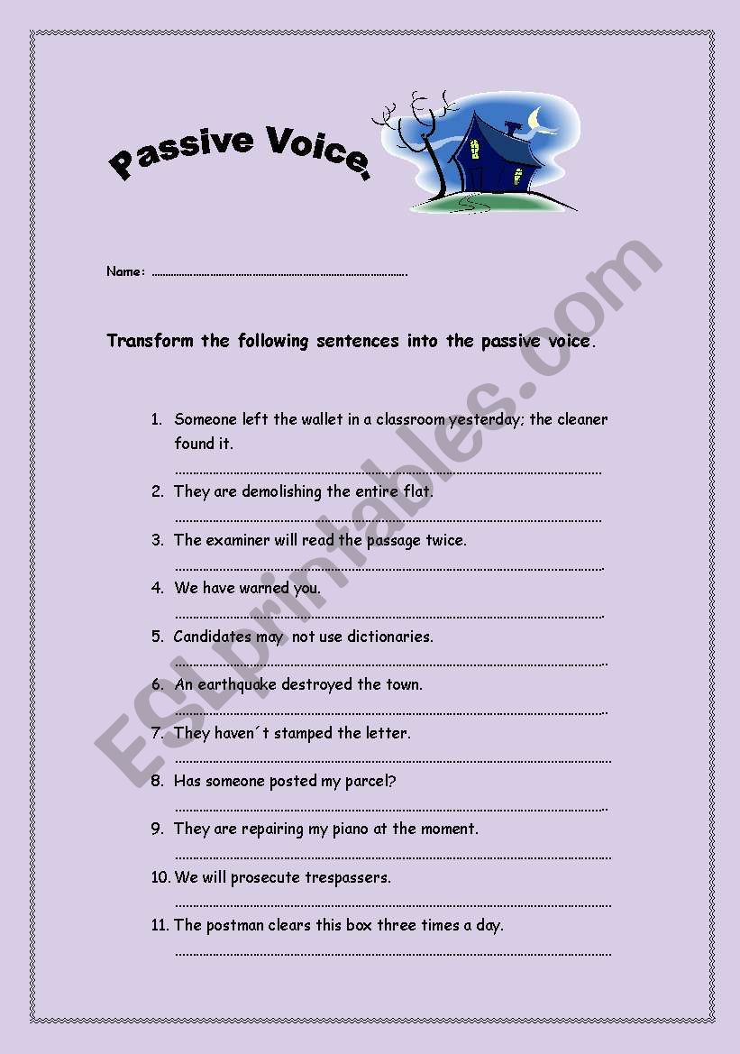 Passive voice worksheet