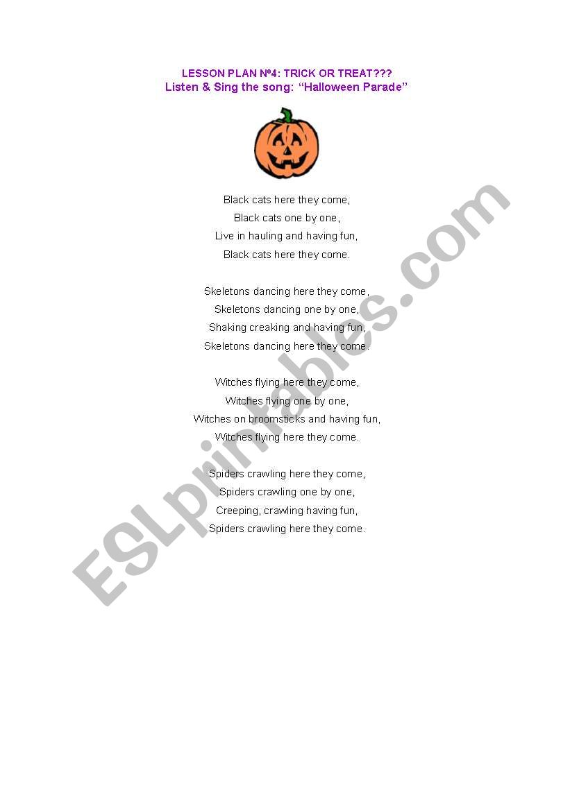Halloween Parade worksheet