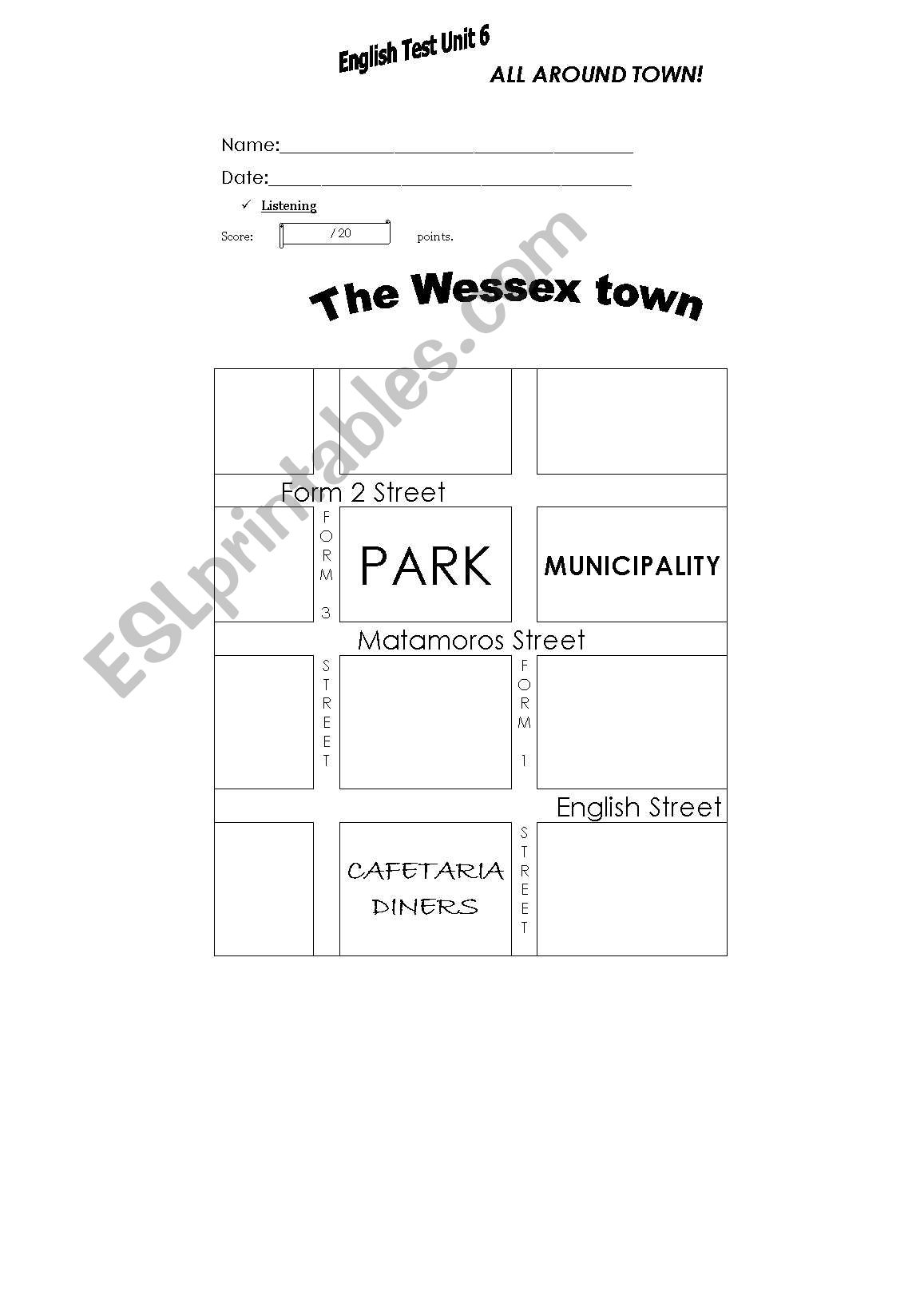 giving directions worksheet