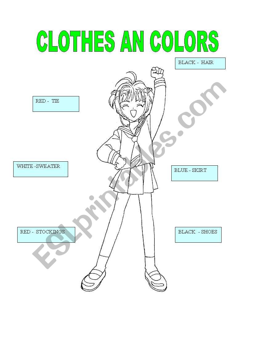 CLOTHES AND COLORS worksheet