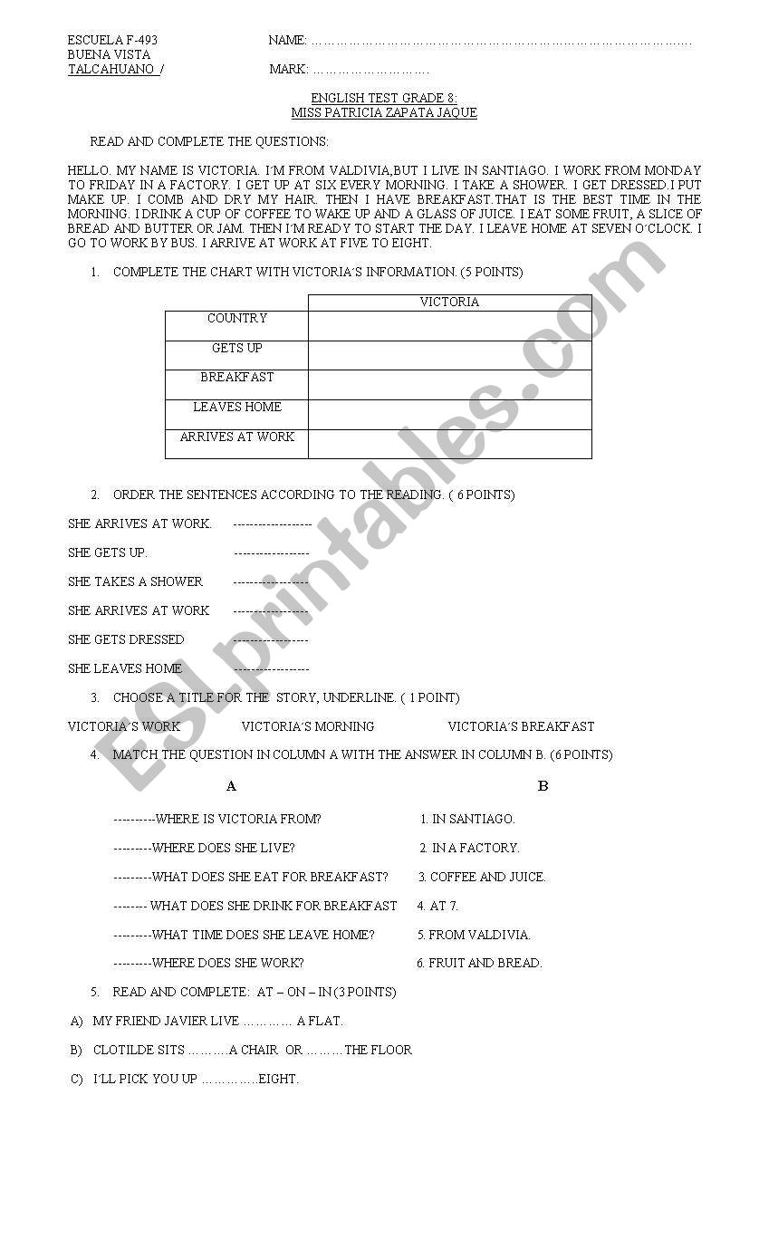 Test: Understanding usual action 