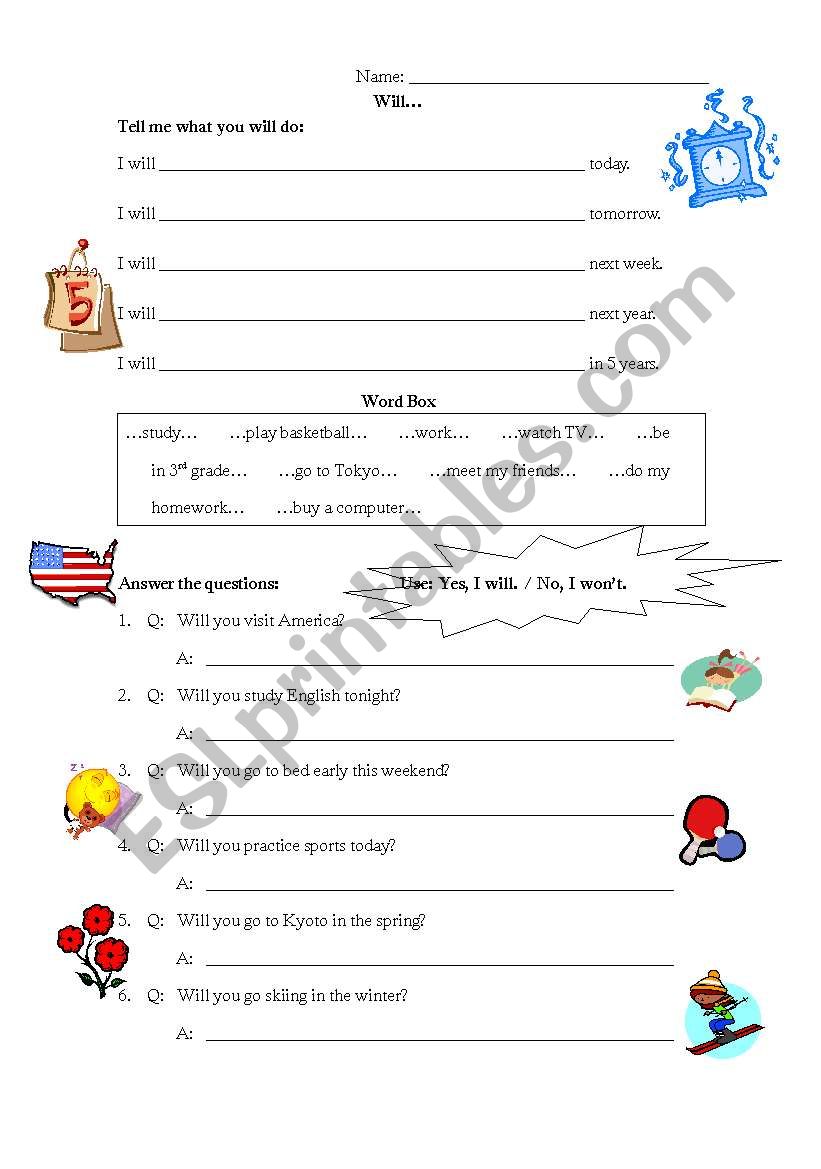 Will... worksheet