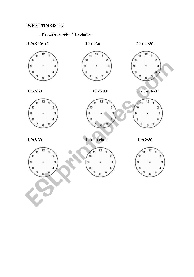 Telling Time worksheet