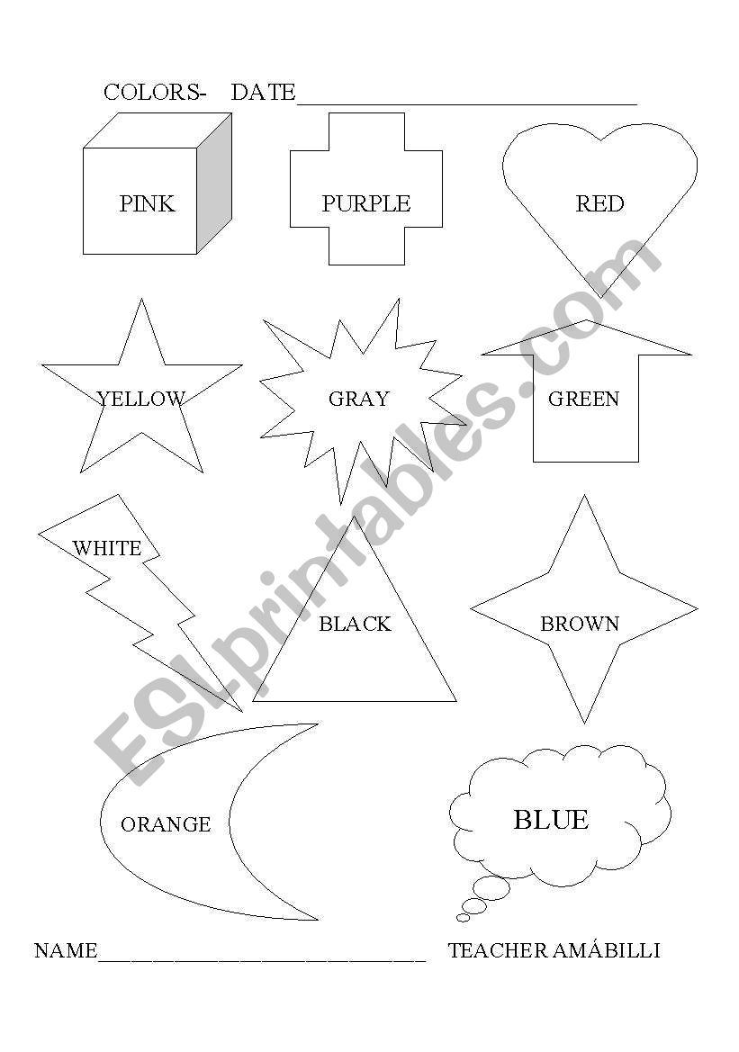 colors- figuras worksheet