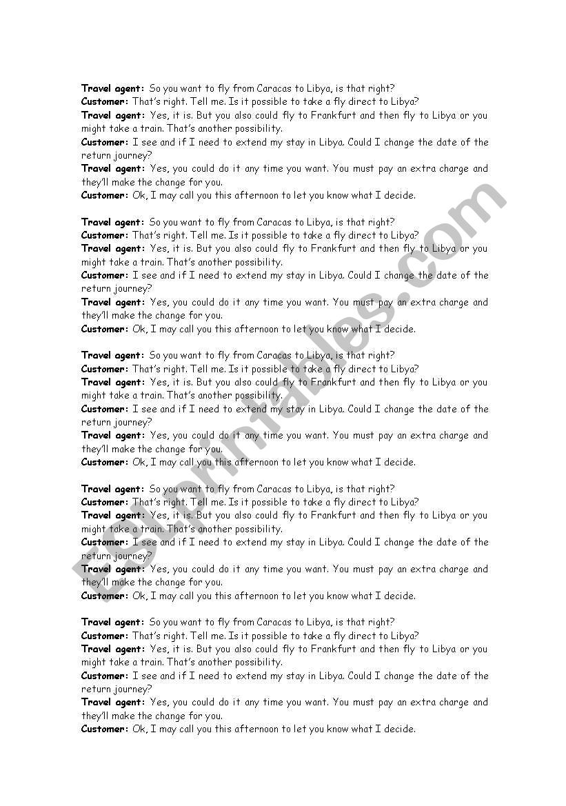 Communicative activities  worksheet