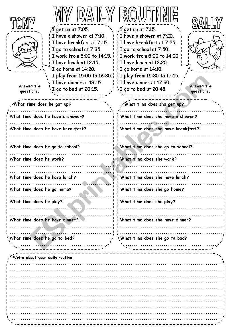 MY DAILY ROUTINE (2) worksheet