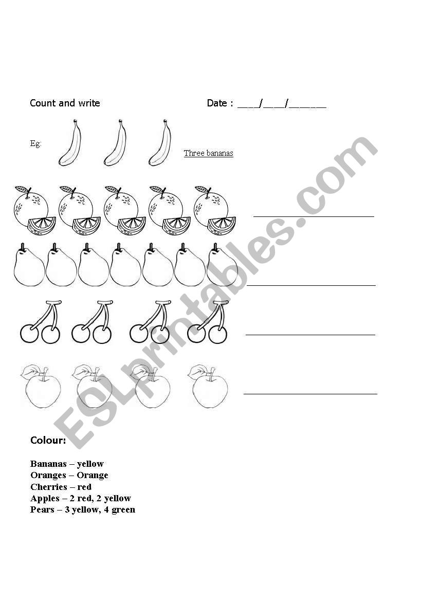 fruit worksheet