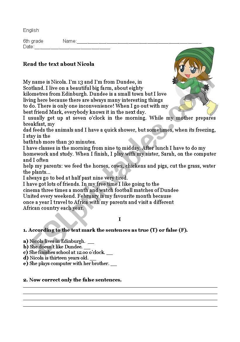 Daily routine worksheet worksheet