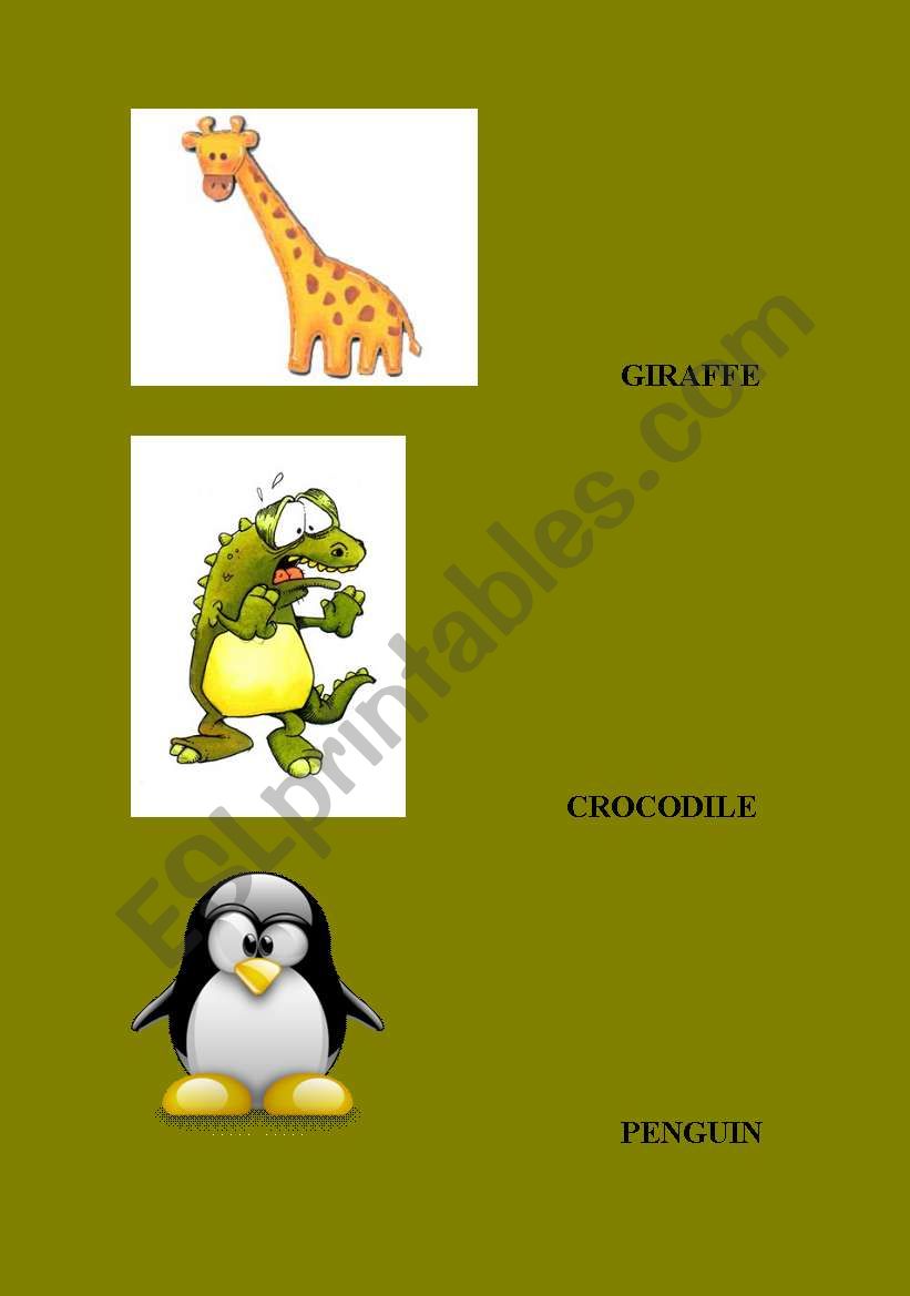 Wild animals Flashcard 2 worksheet