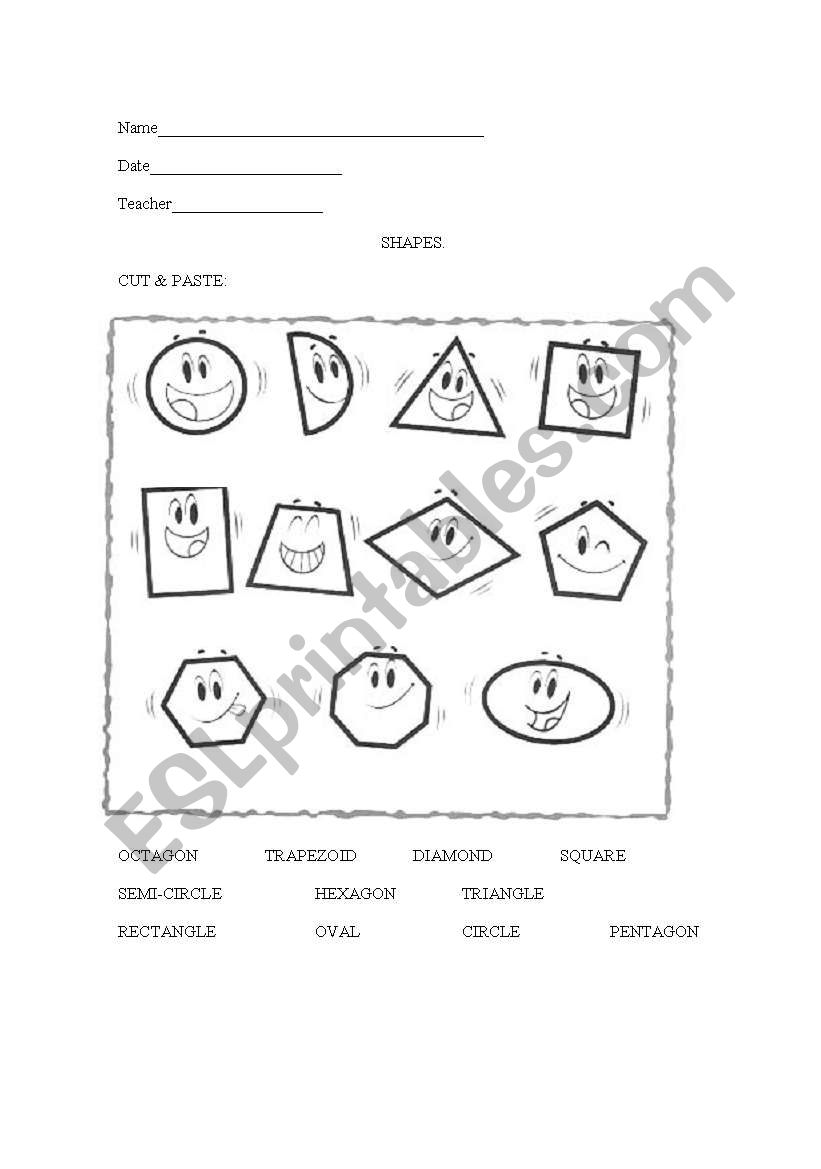 Shapes worksheet