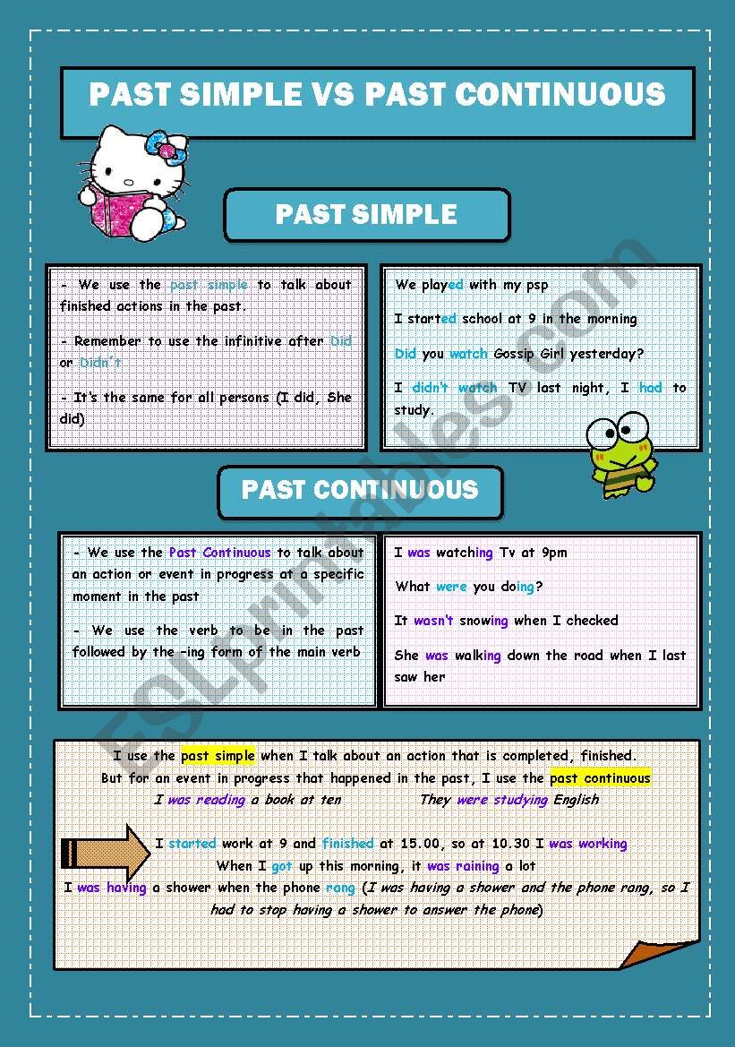 Past Simple Vs Past Continuous