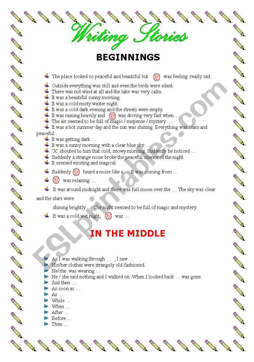 WRITING STORIES worksheet