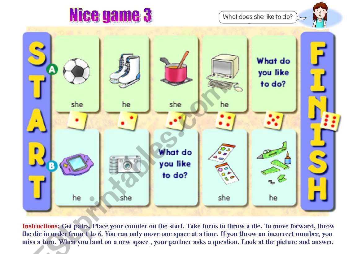 nice game 3 worksheet