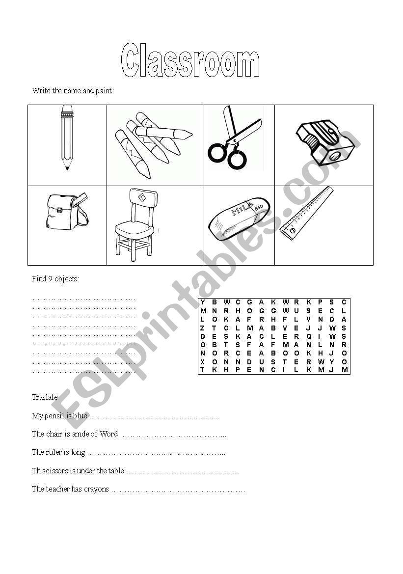 classroom worksheet
