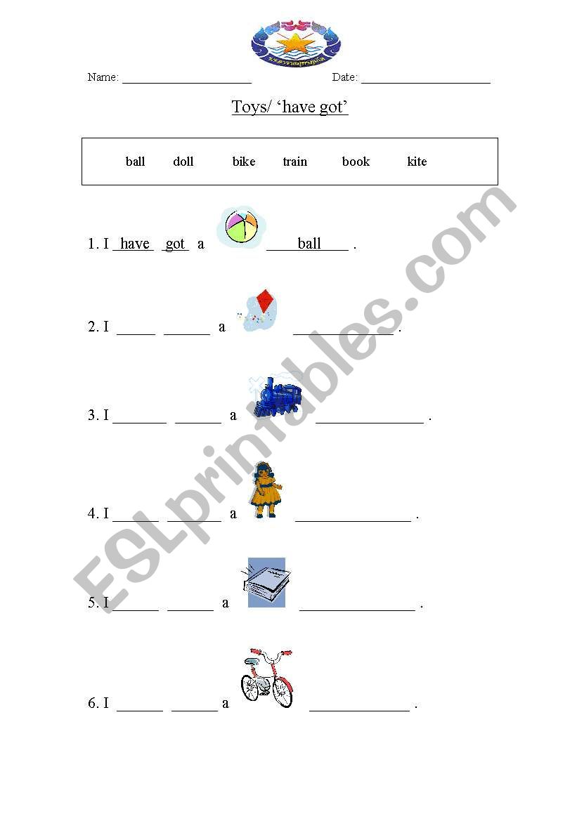 Toys/ have got worksheet