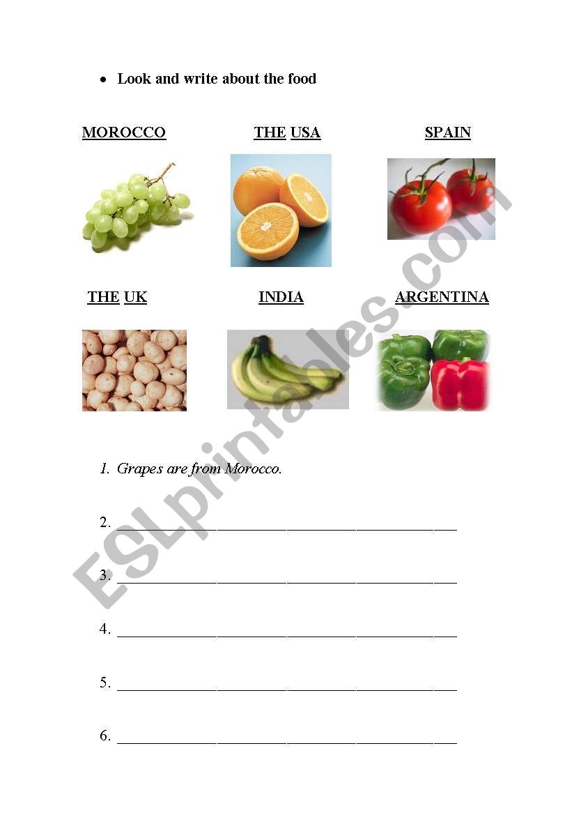 Where are they from? worksheet