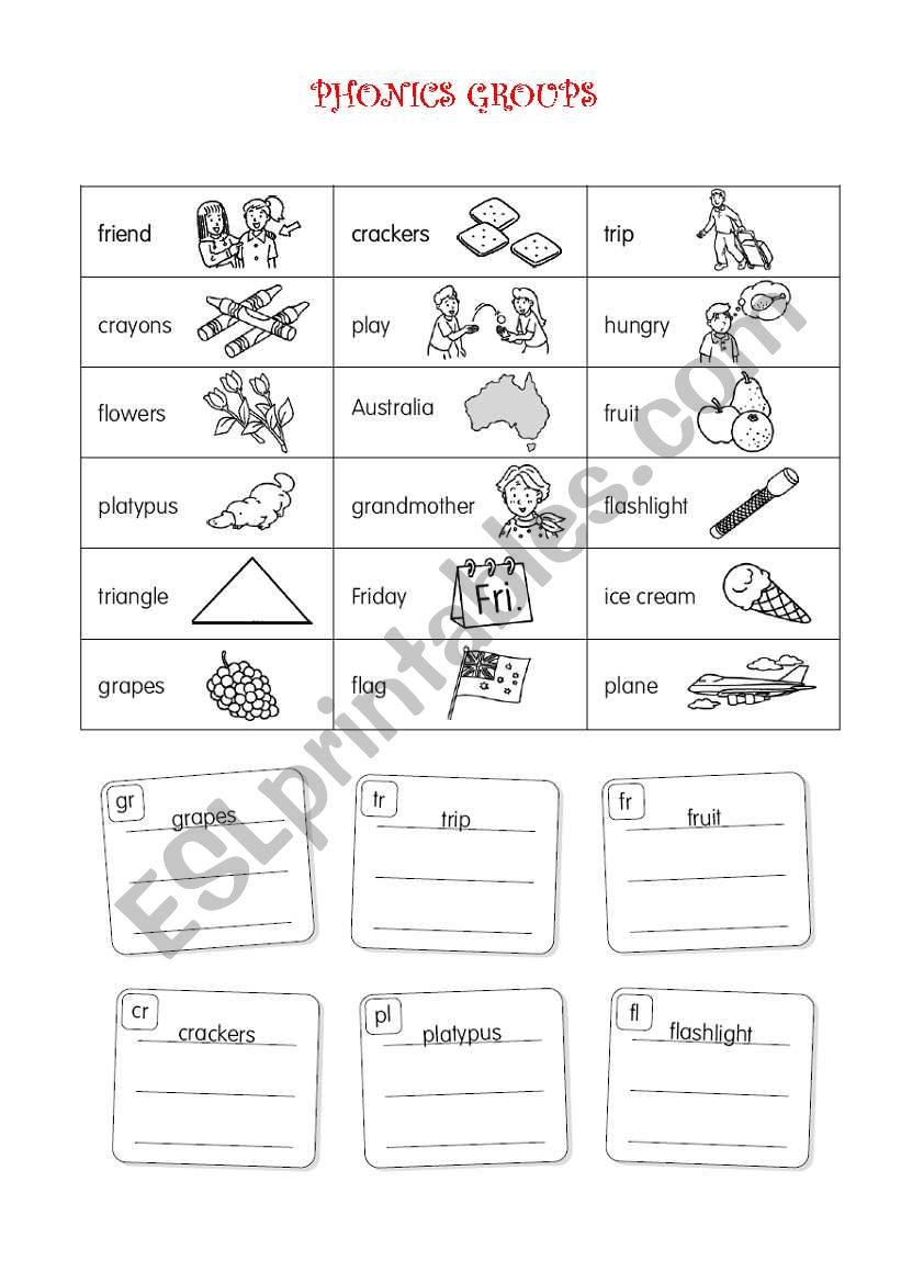 PHONICS GROUPS worksheet