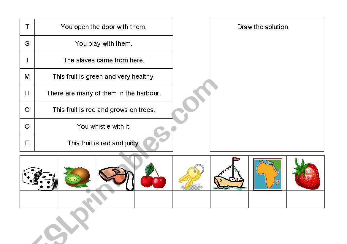 read, match, draw (task) worksheet