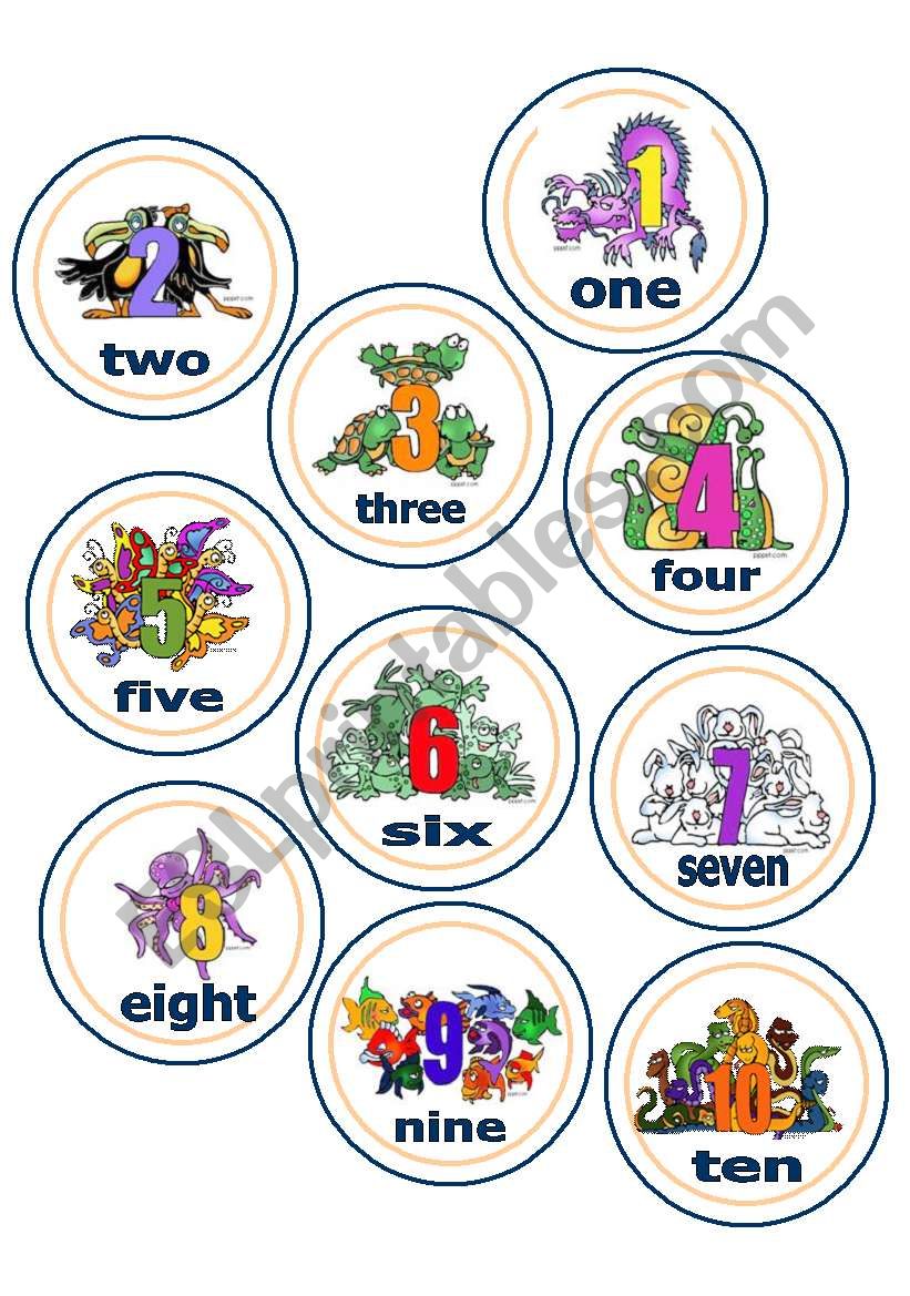 Numbers Game Cards worksheet