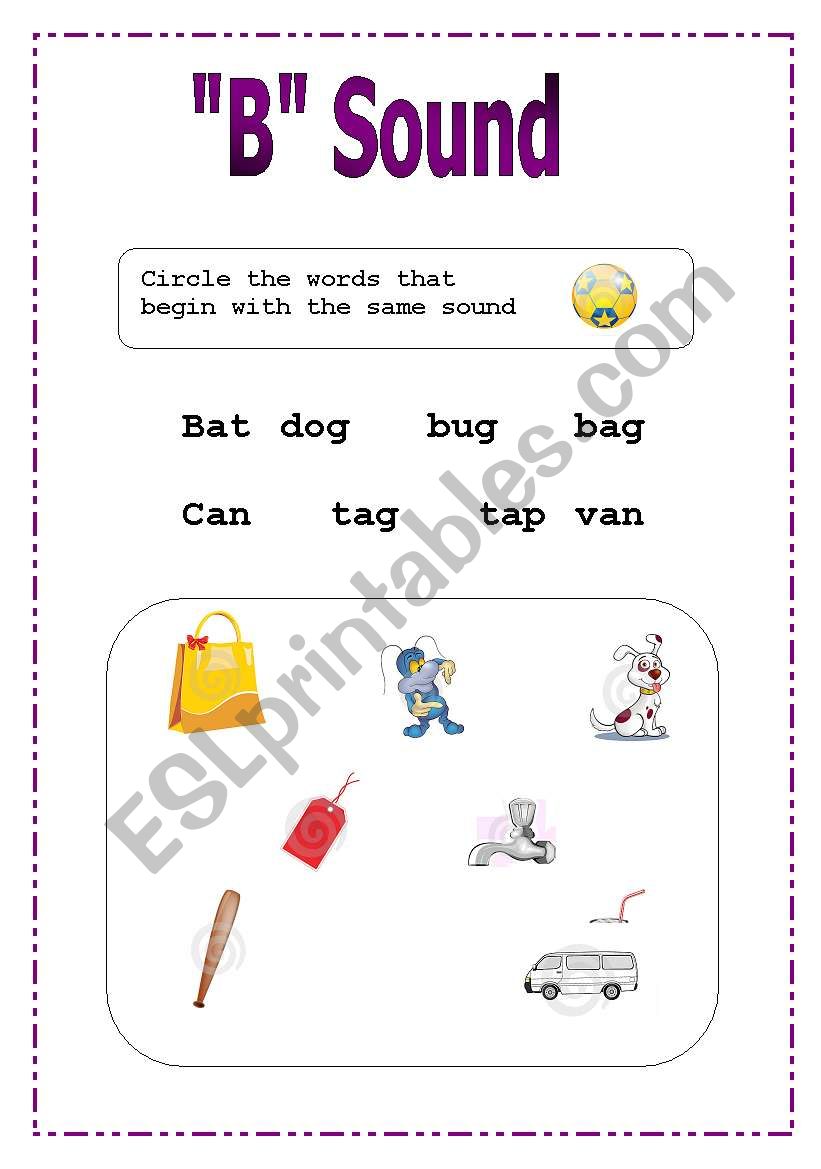 phonetic worksheet - letter B worksheet