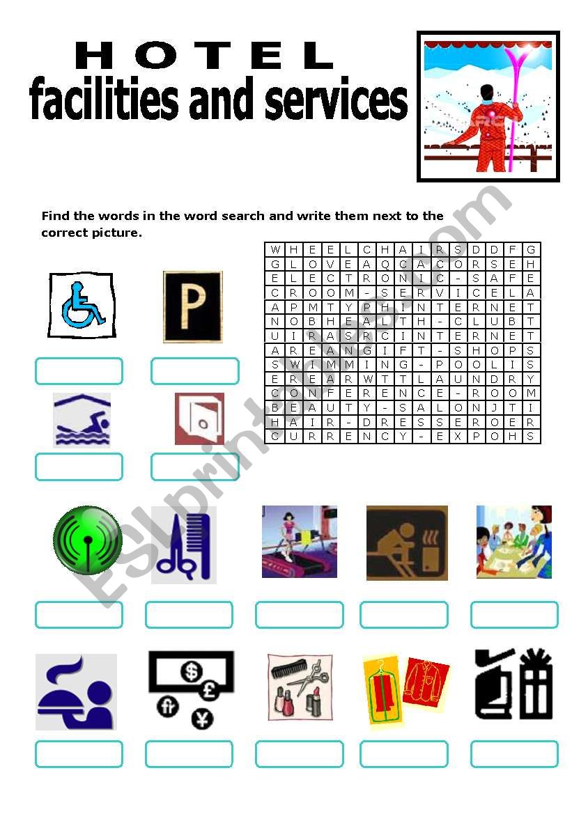 Hotel Facilities and Services - WORD SEARCH