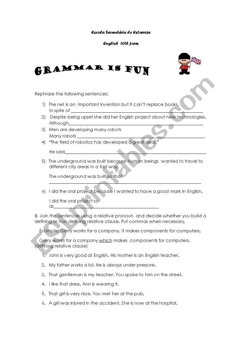 grammar is fun worksheet