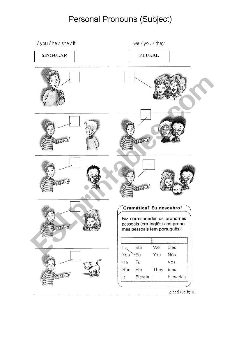 Personal Pronouns worksheet