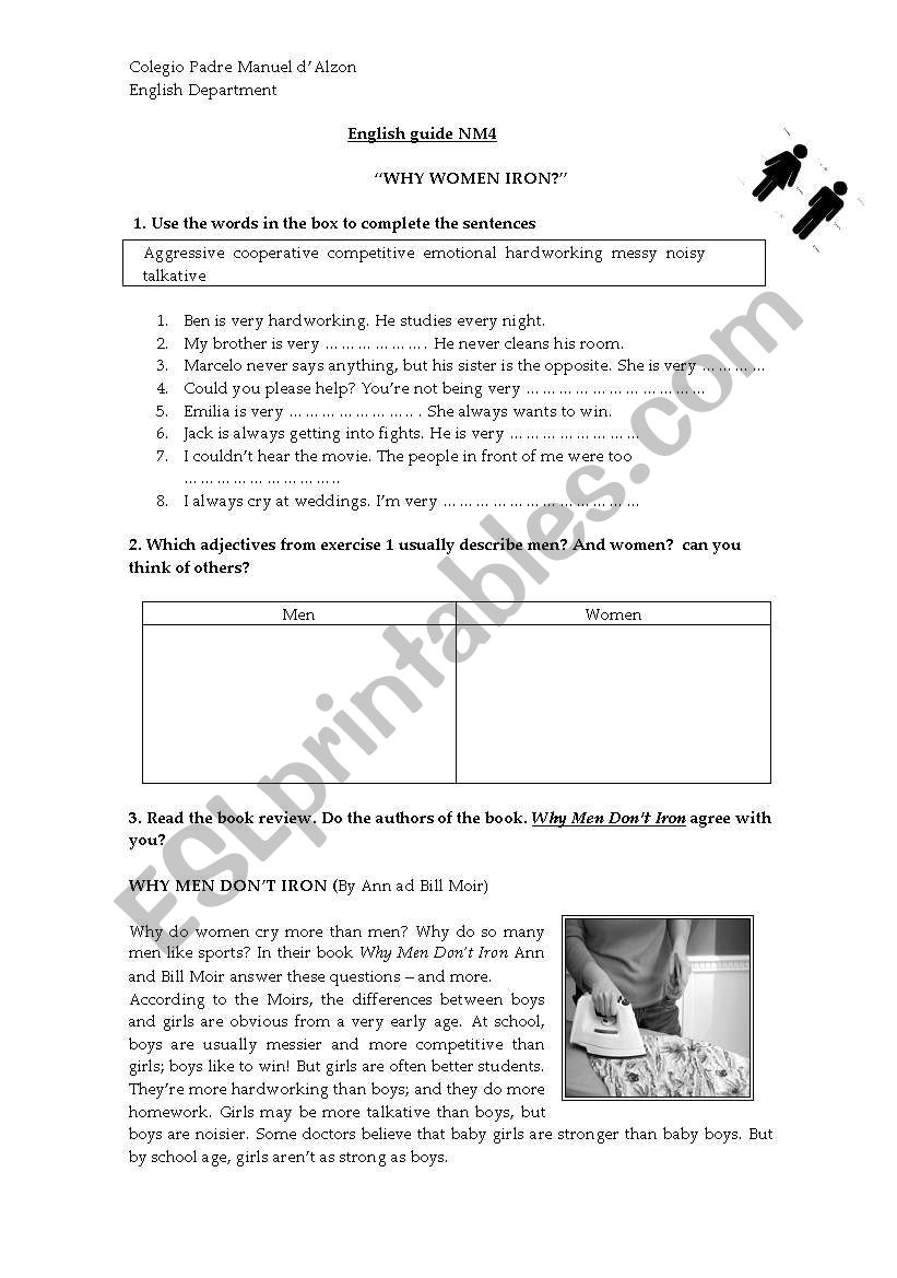 why women iron? worksheet