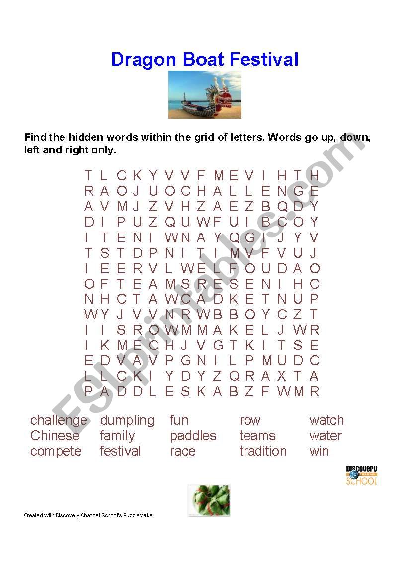 Dragon Boat Festival Wordsearch