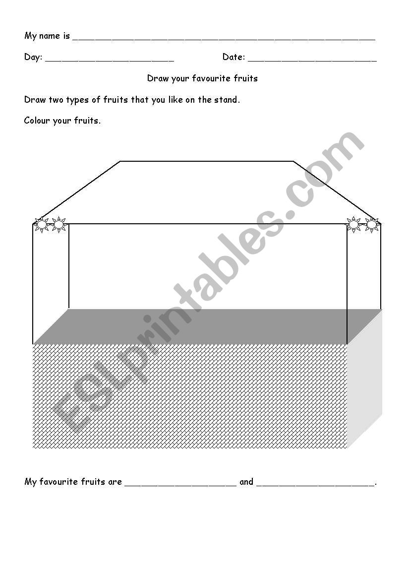 My favourite fruits worksheet