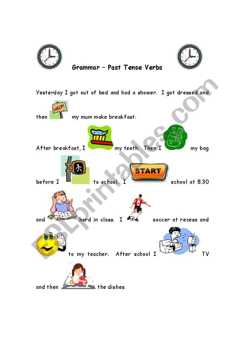 Past Tense Regular Verbs ESL Worksheet By Burnseek