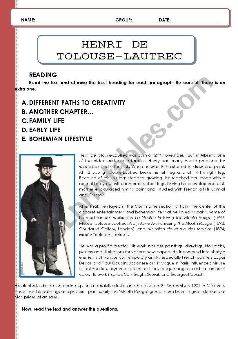 French Art (26 / 5 / 09) worksheet