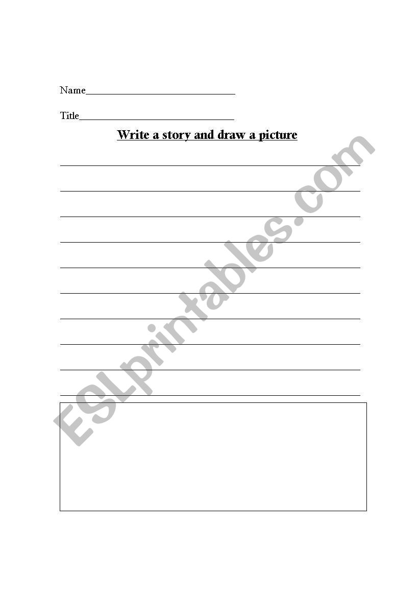 Writing and Picture Sheet worksheet