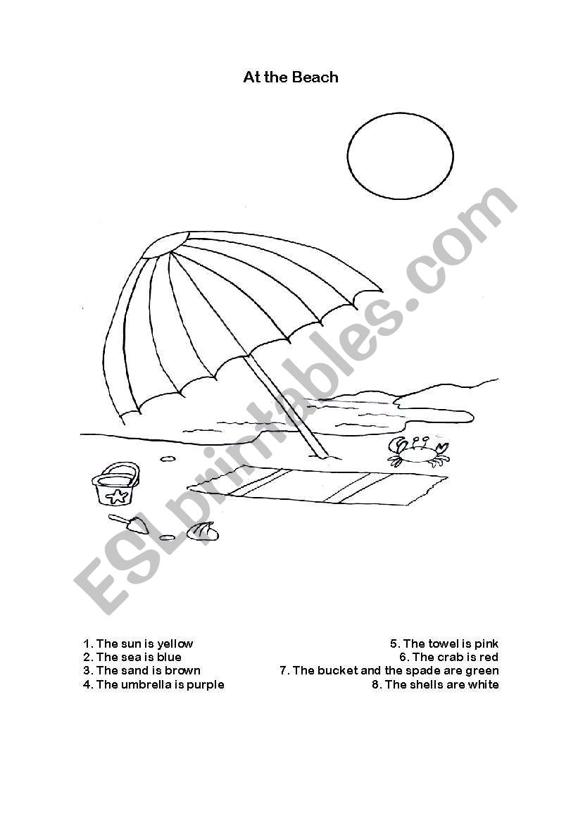 At the Beach worksheet