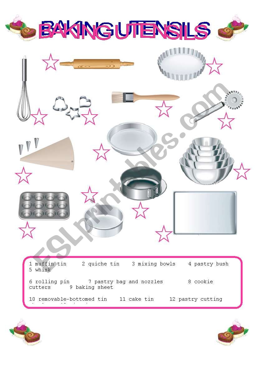 BAKING UTENSILS worksheet