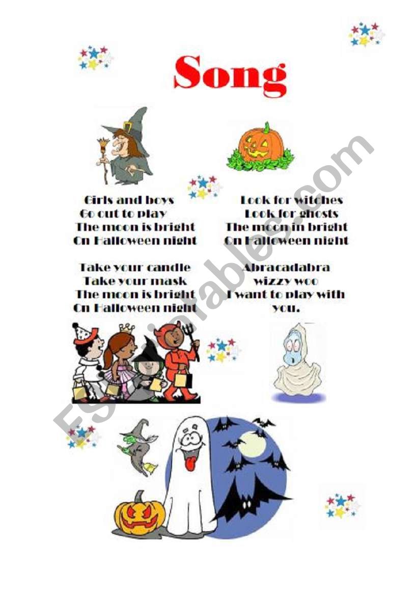 halloween song worksheet